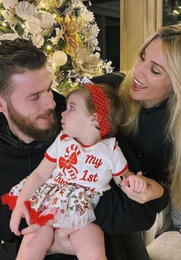 Edurne Garcia with her daughter and husband 